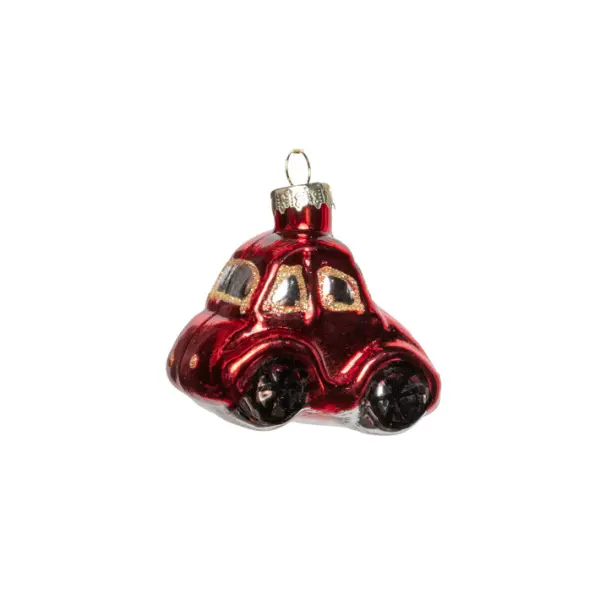 Подвес МАШИНКА 7х4х6 см, стекло, красный
