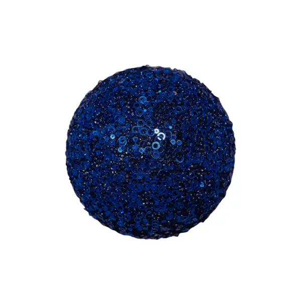 Шар D10 см с пайетками, пенопласт, синий