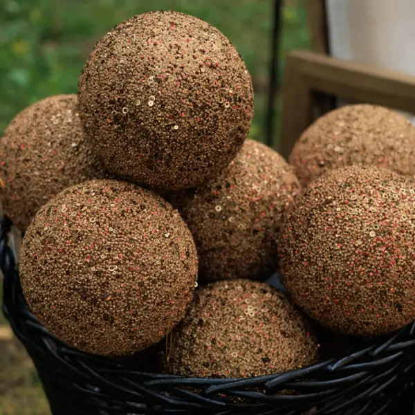 Шар D10 см с блёстками, пенопласт, золотой