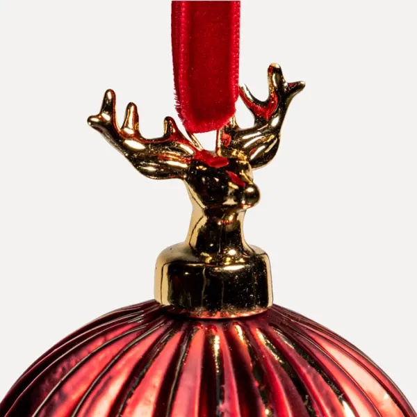 Шар D15 см, стекло, красный