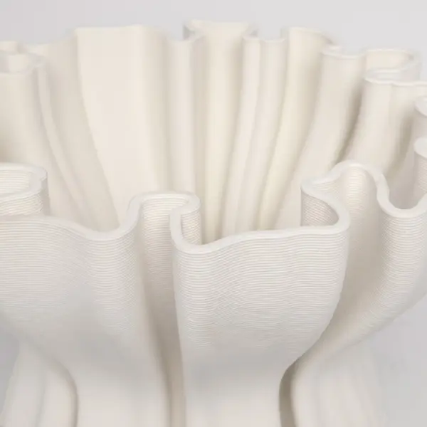 Ваза с 3D рисунком 29x20 см, керамика, белый