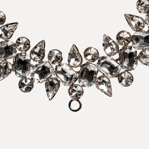 Подвес КОЛЬЦО с кристаллами D15 см, стекло, металл, серебряный