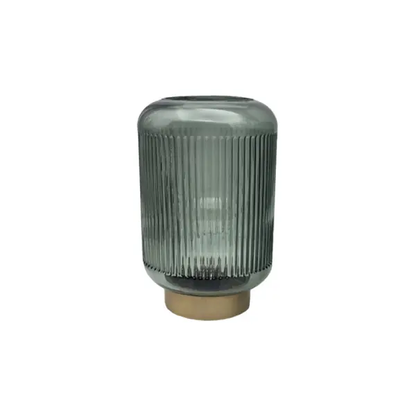 Светильник на металлической подставке H21 см, стекло, светло-зелёный