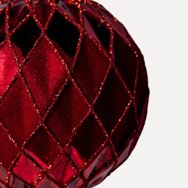 Шар D8 см, стекло, темно-красный