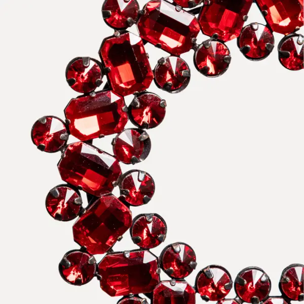 Подвес КОЛЬЦО с кристаллами D10 см, металл, стекло, красный