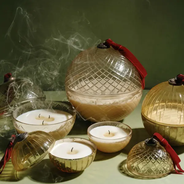 Ароматическая свеча в форме шара BERGAMOT, 20 см, стекло, прозрачный