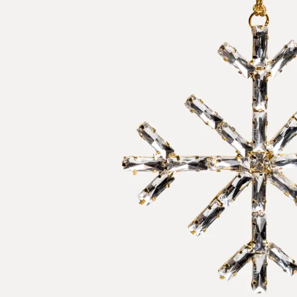 Подвес СНЕЖИНКА с кристаллами D10 см, стекло, металл, серебряный