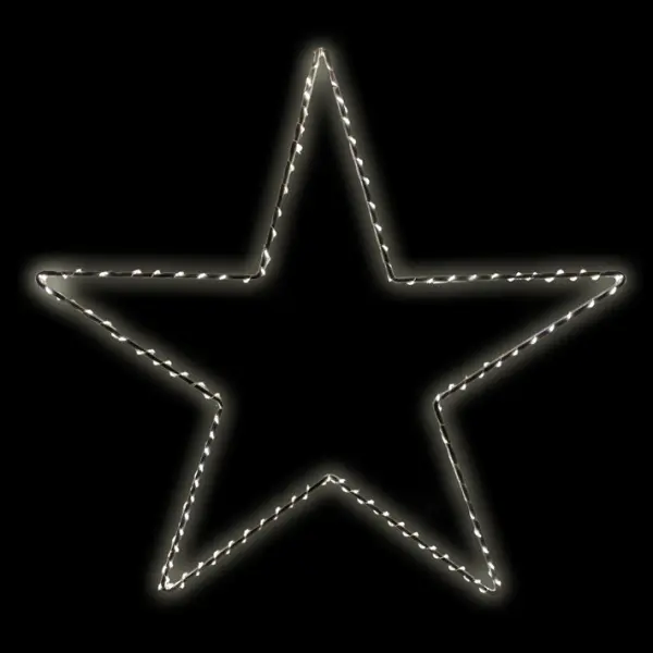 Звезда LED D30 см в наборе, 2 шт, на батарейках, шнур L30 см, металл, серебряный