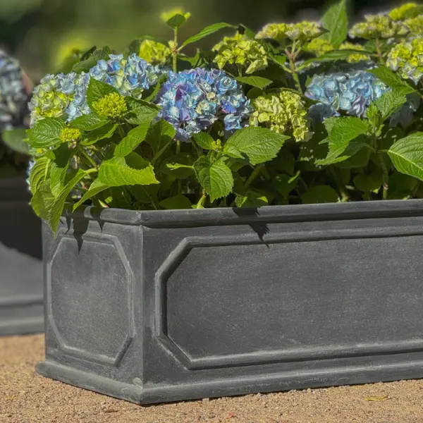 Кашпо 54,5х30х22,5 см, фибергласс, темно-серый