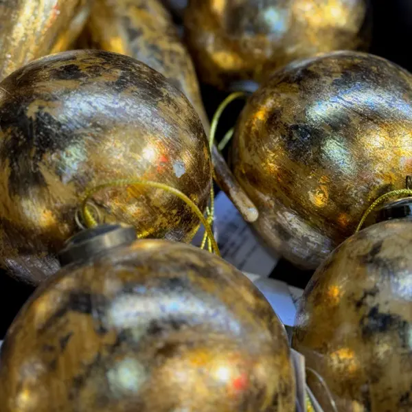 Шар D15 см, пластик, золотой