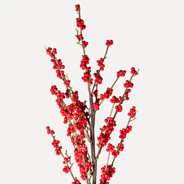 Ветвь ягодная H99 см, пластик, красный