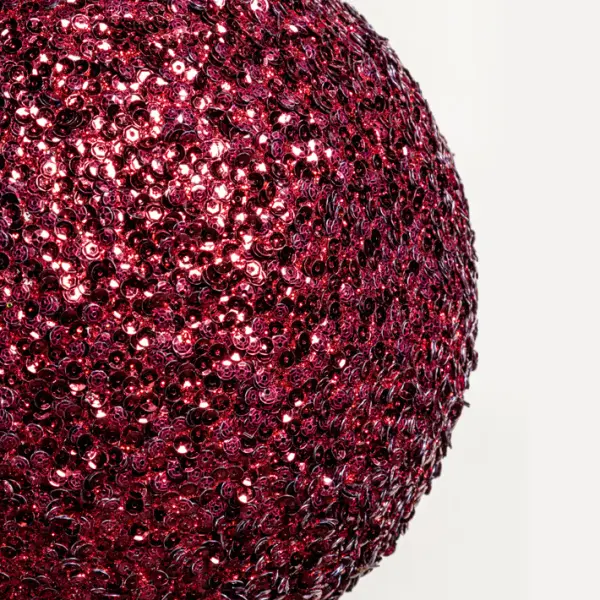 Шар D20 см с пайетками, пенопласт, бордовый, АУТЛЕТ