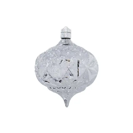 Шар LED КАПЛЯ H15 см, пластик, серебряный