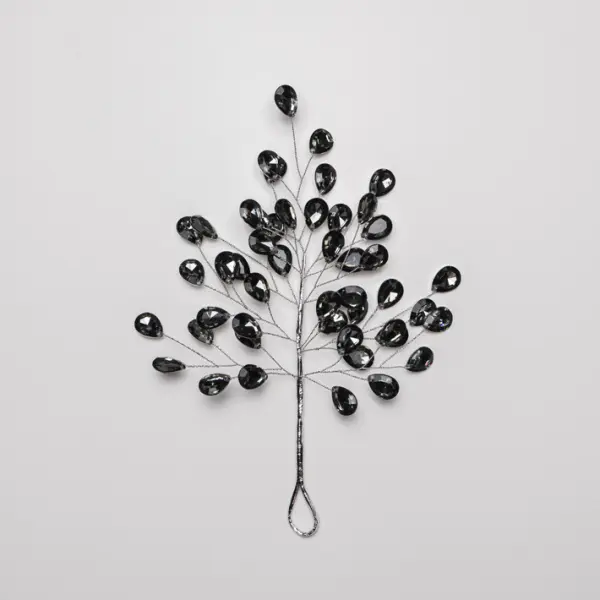 Подвес ВЕТКА L15 см из кристаллов, акрил, темно-серебряный