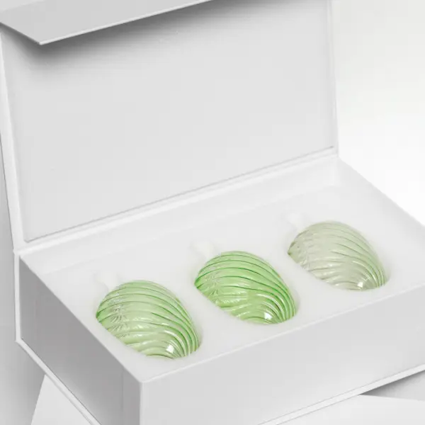 Набор украшений ручной работы ЯЙЦА, H8 см, 3 шт, светло-мятный, мятный, тёмно-мятный