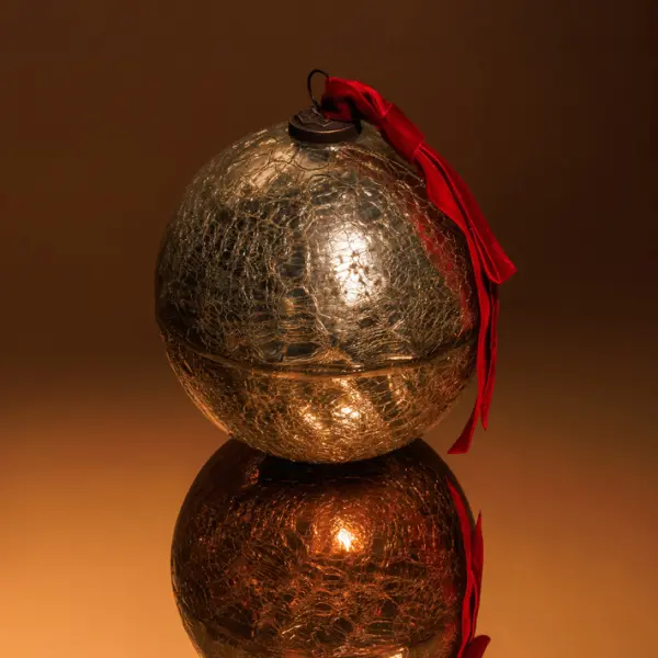 Ароматическая свеча ГЛИНТВЕЙН, кракелюр, 15 см, стекло, золотой