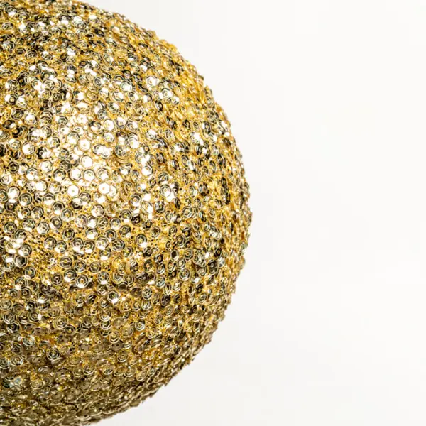 Шар D15 см с пайетками, пенопласт, золотой, АУТЛЕТ