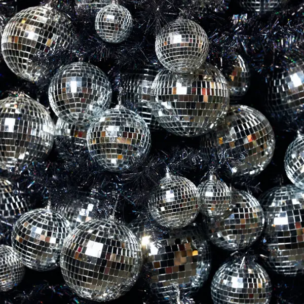 Шары в наборе ДИСКО D6 см, 6 шт, зеркальный, пенопласт, серебряный