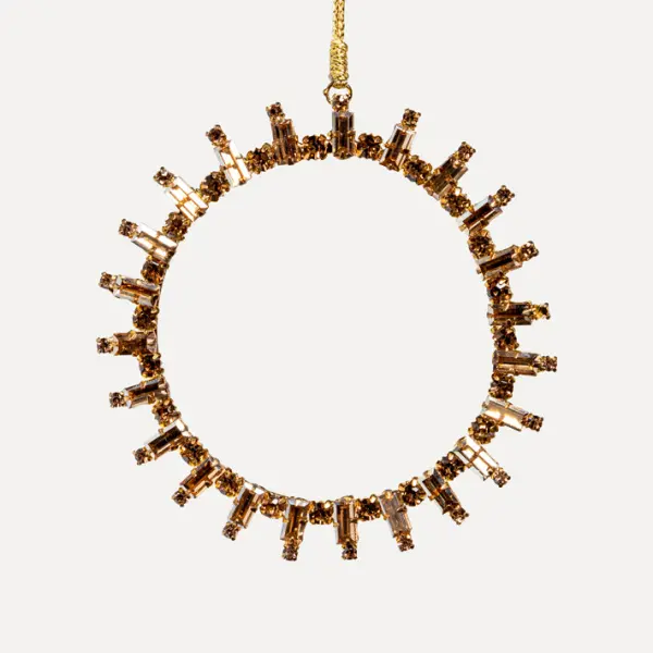 Подвес КОЛЬЦО с кристаллами D10 см, стекло, металл, золотой