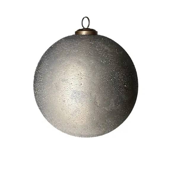 Шар D15 см, стекло, серебряный
