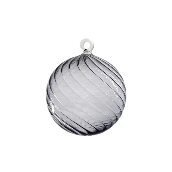 Шар L11 см D10 см, стекло, светло-серый