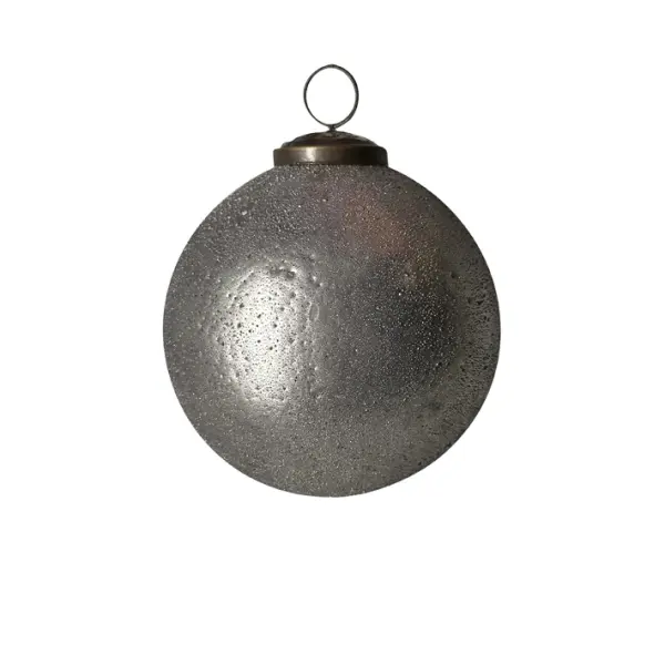 Шар D10 см, стекло, серебряный