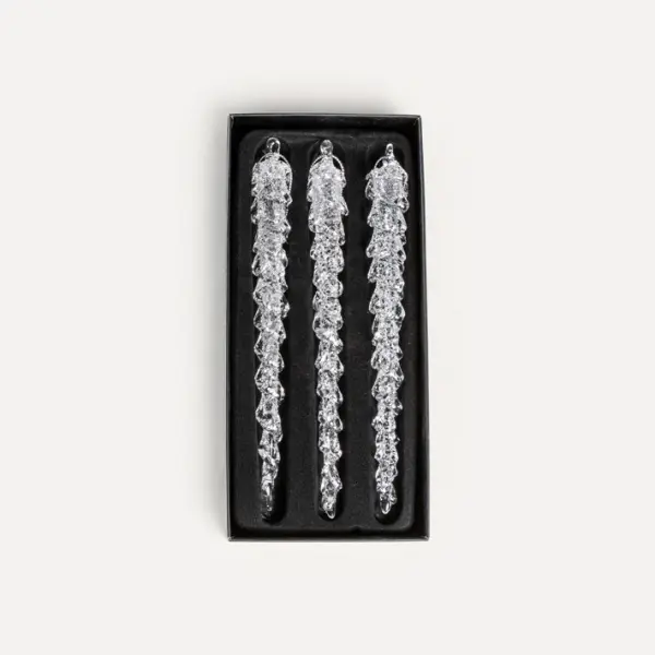 Подвесы в наборе СОСУЛЬКИ H18 см, 3шт, стекло, прозрачный