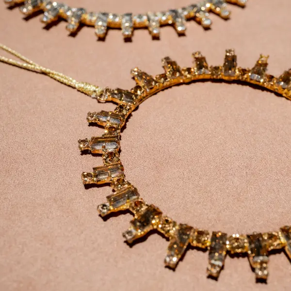 Подвес КОЛЬЦО с кристаллами D10 см, стекло, металл, золотой