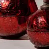 Ароматическая свеча АПЕЛЬСИН КОРИЦА, кракелюр, 20 см, стекло, красный