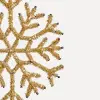 Подвес СНЕЖИНКА с бисером H15 см, металл, стекло, золотой