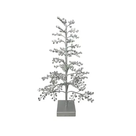Елка из камней, 33x55 см, стекло, серебряный