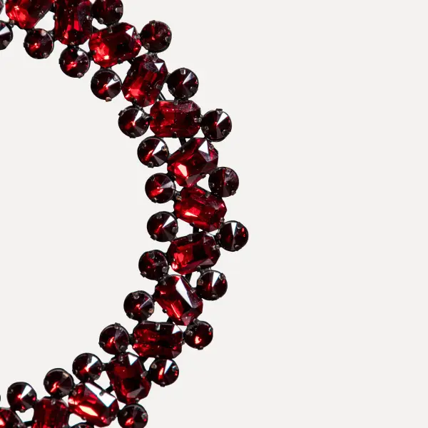 Подвес КОЛЬЦО с кристаллами D20 см, металл, стекло, красный