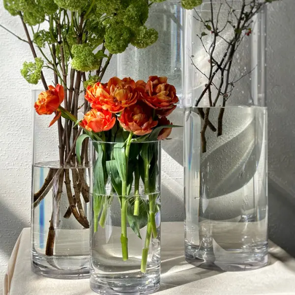 Ваза 15х30 см, поликарбонат, прозрачный