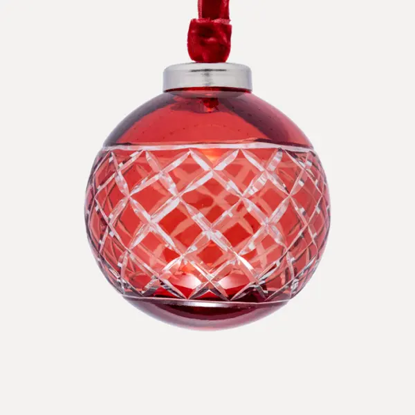 Шар D8 см, стекло, красный