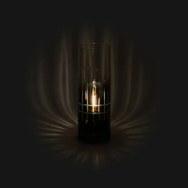 Светильник с вертикальным узором H25 см, стекло, фиолетовый, прозрачный