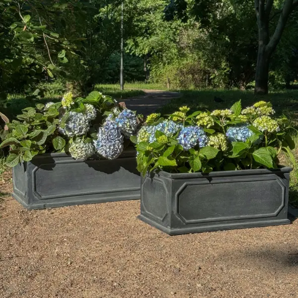 Кашпо 66,5х35,5х24 см, фибергласс, темно-серый