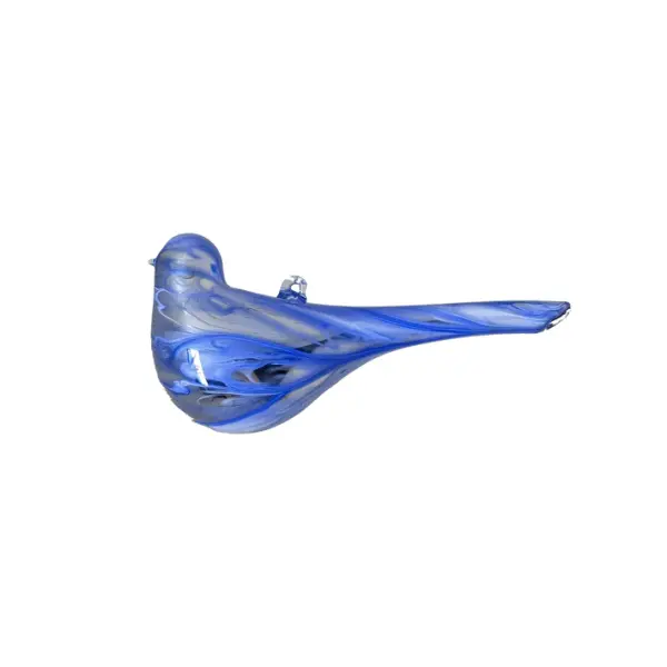 Подвес ПТИЦА 6х8х15 см, стекло, серебряный