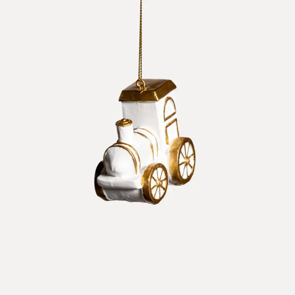 Подвес ПАРОВОЗ 7x6 см, полирезин, белый