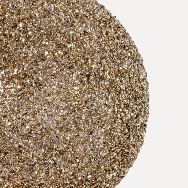 Шар D8 см с глиттером, стекло, золотой