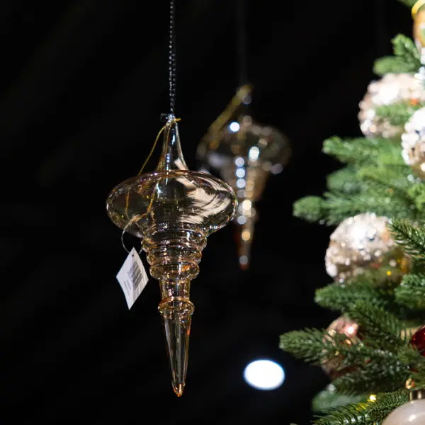 Подвес H25 см, стекло, золотой