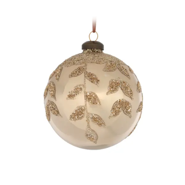 Шар D10 см, стекло, шампань