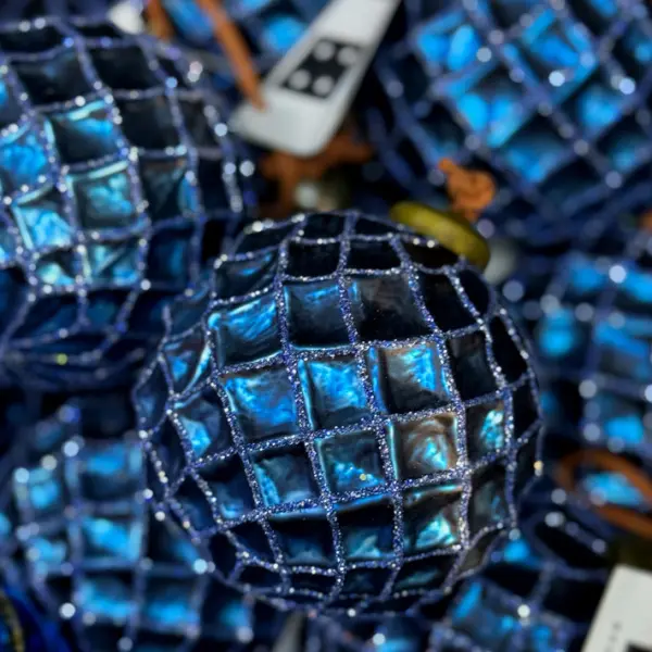 Шар D8 см, стекло, синий