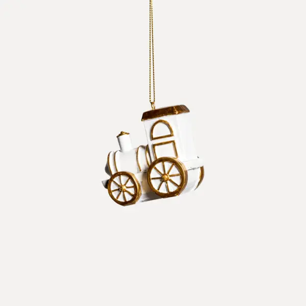 Подвес ПАРОВОЗ 7x6 см, полирезин, белый