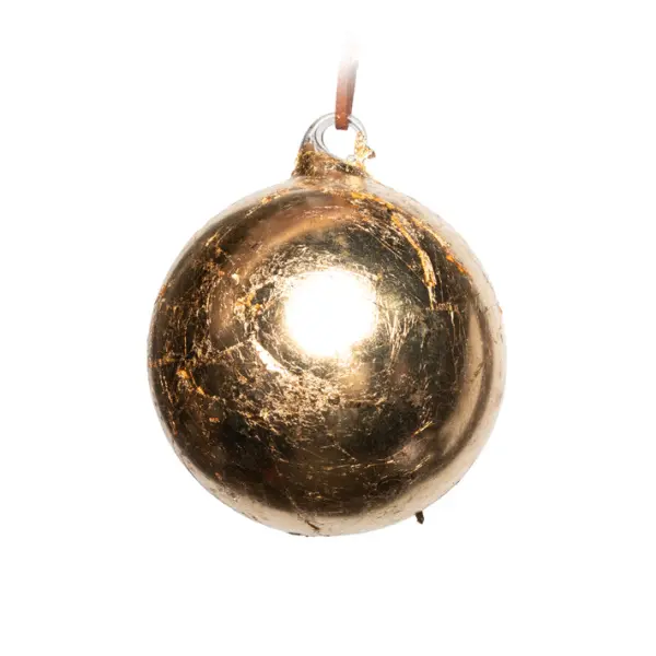 Шар D8 см, стекло, золотой