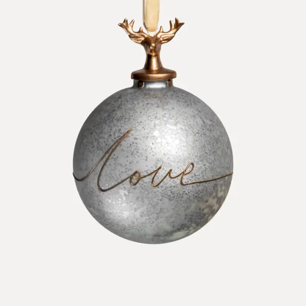 Шар D15 см, стекло, серый