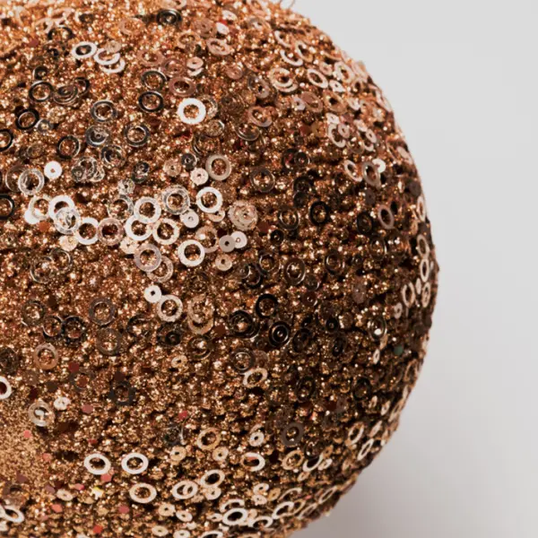 Шар D20 см с пайетками, пенопласт, медный