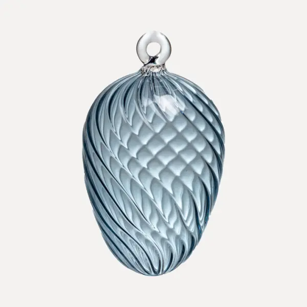 Подвес ручной работы ЯЙЦО 8x9 см, стекло, голубой