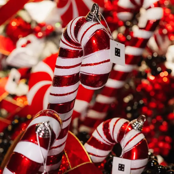 Подвес ЛЕДЕНЕЦ ТРОСТЬ H61 см, пластик, белый, красный