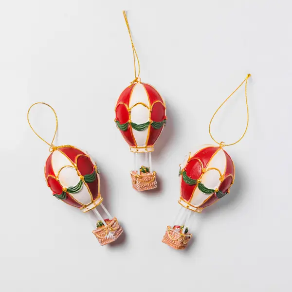 Подвес ВОЗДУШНЫЙ ШАР 6x11 см, полирезин, красный