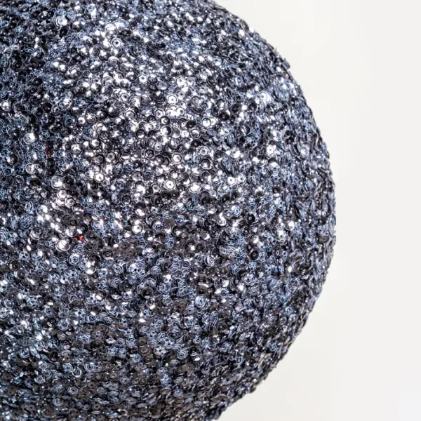 Шар D20 см с пайетками, пенопласт, темно-серый, АУТЛЕТ